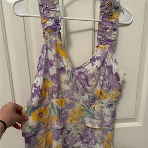 Floral Purple and Yellow Dress